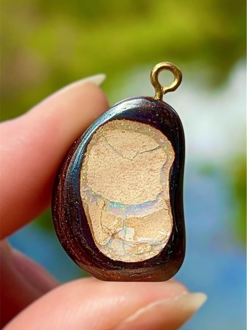 Queensland, Australia Authentic Large Natural Boulder Opal Pendant
